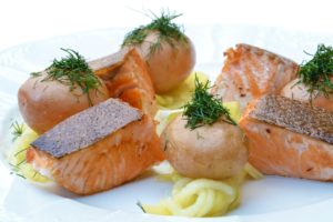 Salmon food photography